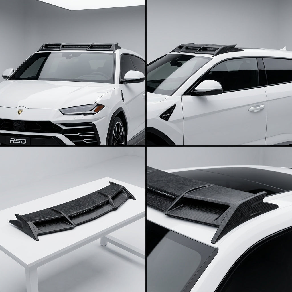 Chopped Forged Matte Carbon Fiber Thin Roof Light Bar with LED lights compatible with Lamborghini Urus-2024 22024