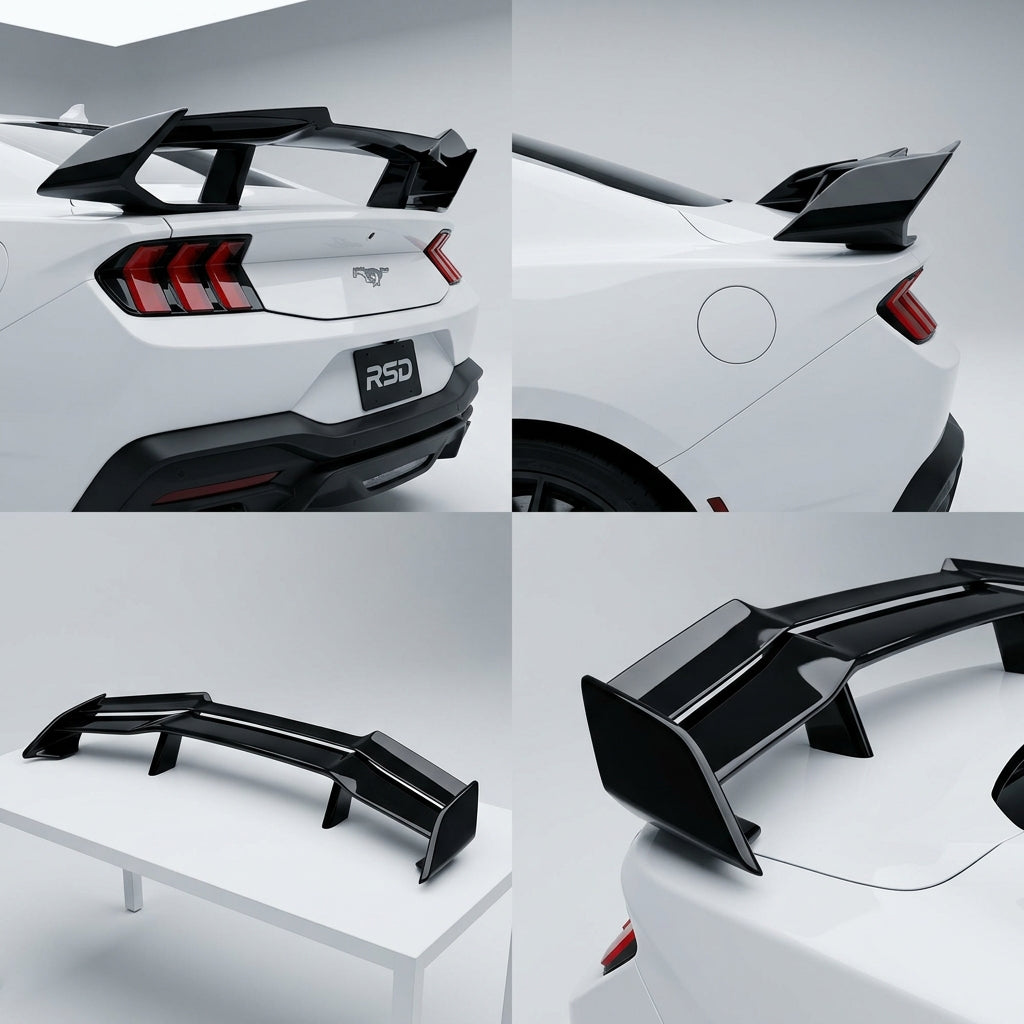 Deep gloss black automotive paint Spoiler compatible with Ford Mostang-2024 24242