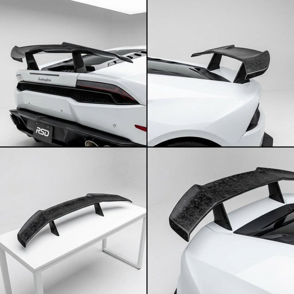 Chopped Forged Matte Carbon Fiber Spoiler compatible with Lamborghini Huracan-2017 73338