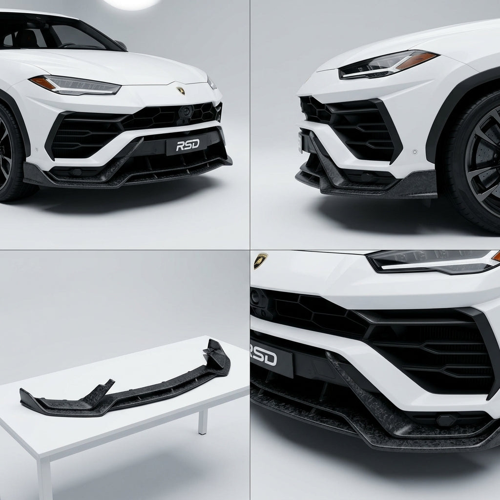 Chopped Forged Matte Carbon Fiber Front Bumper Lip compatible with Lamborghini Urus-2024 69323