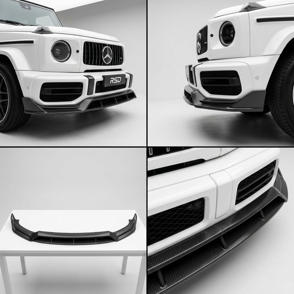 Matte Forged Carbon Fiber With Visual Pieces of Carbon Front Bumper Lip compatible with Mercedes-Benz G63 AMG -2022 90769