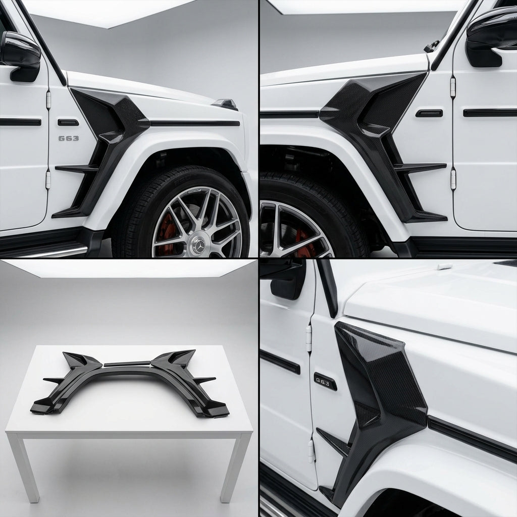 Matte Forged Chopped Carbon Fiber Fender Add ons compatible with Mercedes-Benz G63 AMG-2022 22966