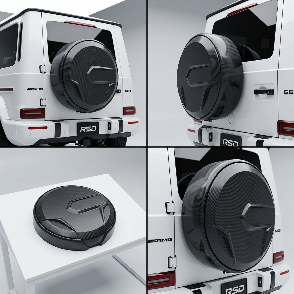Matte Forged Chopped Carbon Fiber The Spare Wheel Cover compatible with Mercedes-Benz G63 AMG-2022 04409