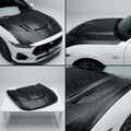 Chopped Forged Matte Carbon Fiber Hood Cover compatible with Ford Mostang-2024 73900
