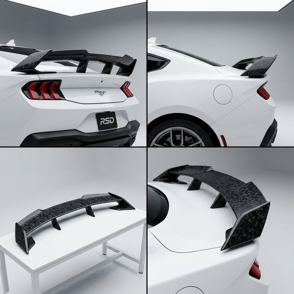 Chopped Forged Matte Carbon Fiber Spoiler compatible with Ford Mostang-2024 62890