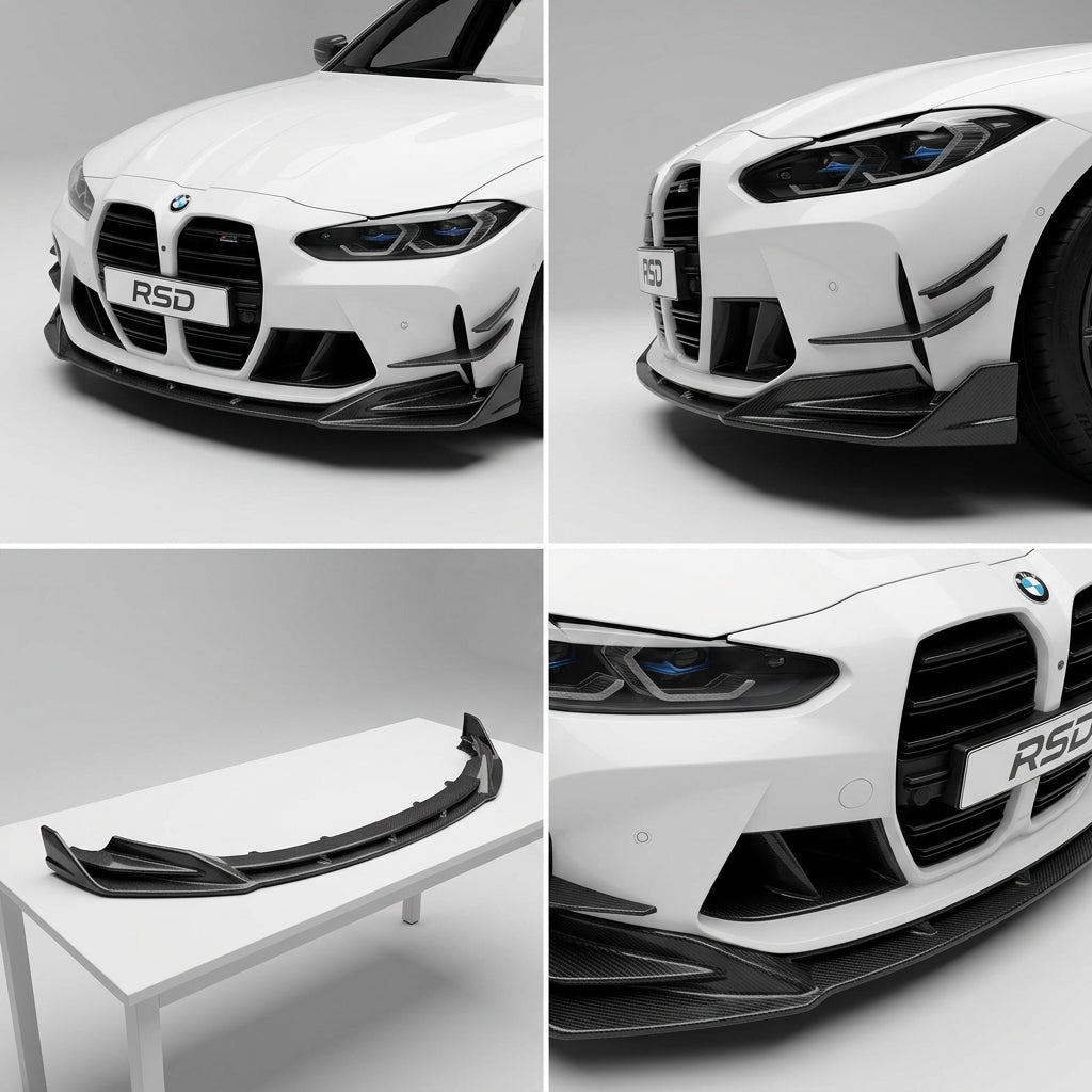 Chopped Forged Matte Carbon Fiber Front Bumper Lip compatible with BMW M3 G80-2021 60518