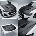 Chopped Forged Matte Carbon Fiber Hood Cover compatible with Audi RS6 Avant C8-2022 74978