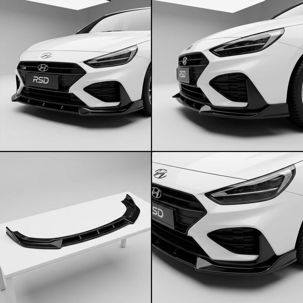 Deep gloss black automotive paint Front Bumper Lip compatible with Hyundai i30 N-2024 39239