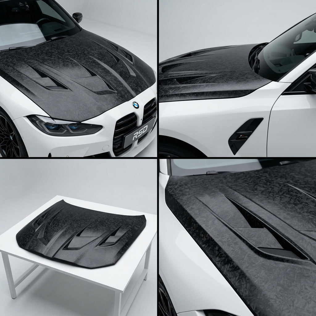 Chopped Forged Matte Carbon Fiber Hood Cover compatible with BMW M3 G80-2021 43466