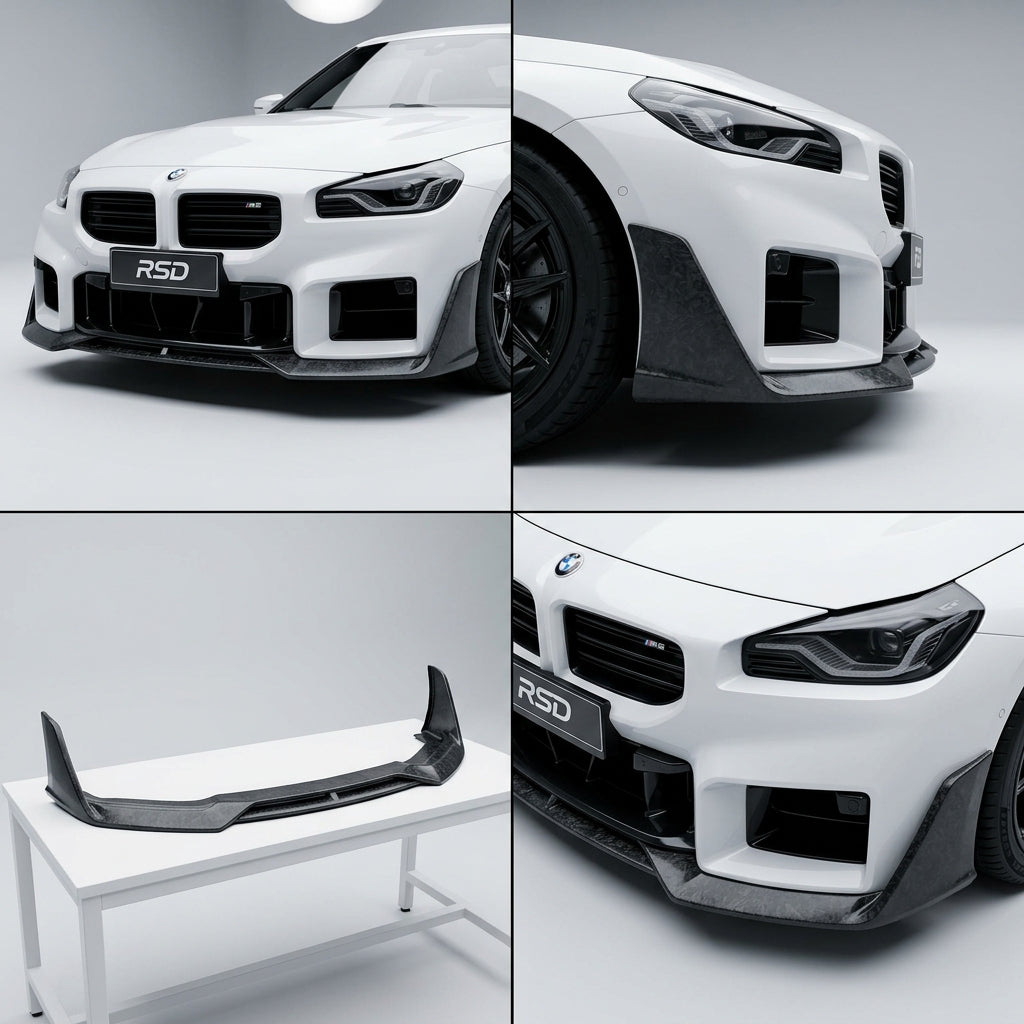 Chopped Forged Matte Carbon Fiber Front Bumper Lip compatible with BMW M2 G87-2024 85468