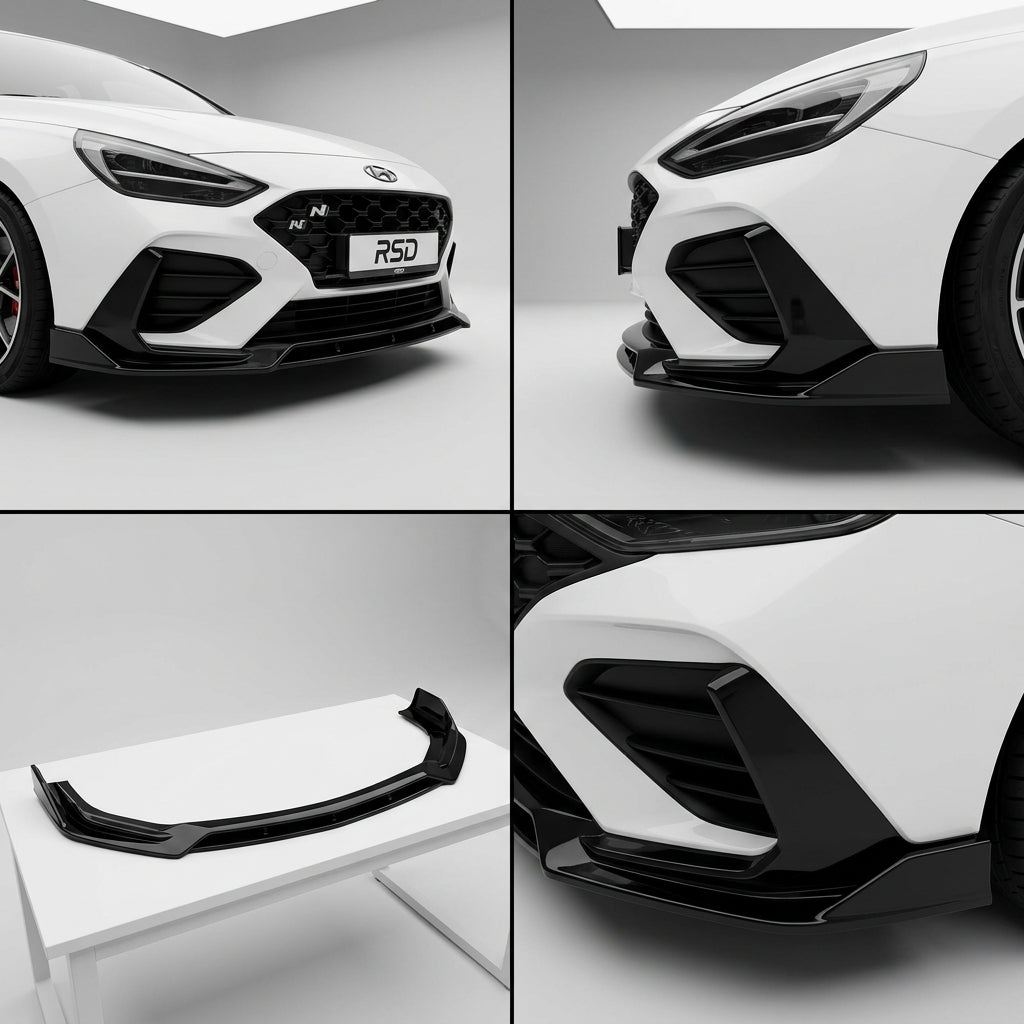 Deep gloss black automotive paint Front Bumper Lip compatible with Hyundai i30 N-2024 40781