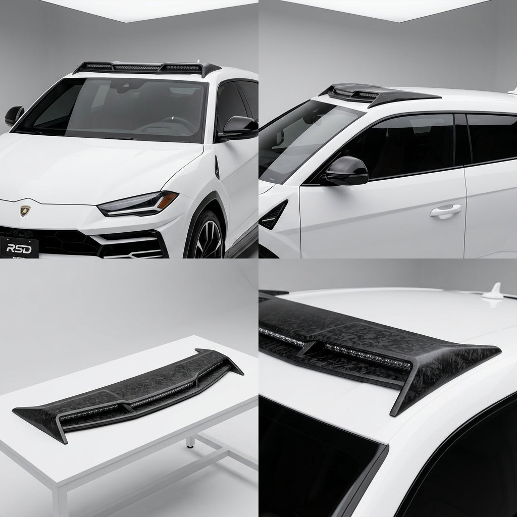 Chopped Forged Matte Carbon Fiber Thin Roof Light Bar with LED lights compatible with Lamborghini Urus-2024 69998
