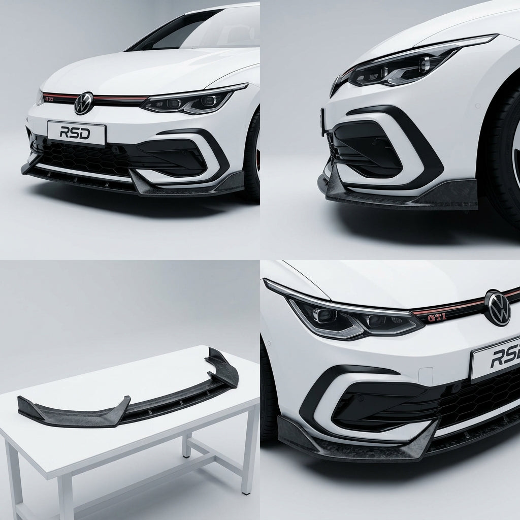 Chopped Forged Matte Carbon Fiber Front Bumper Lip compatible with Volkswagen Golf GTI-2024 19022