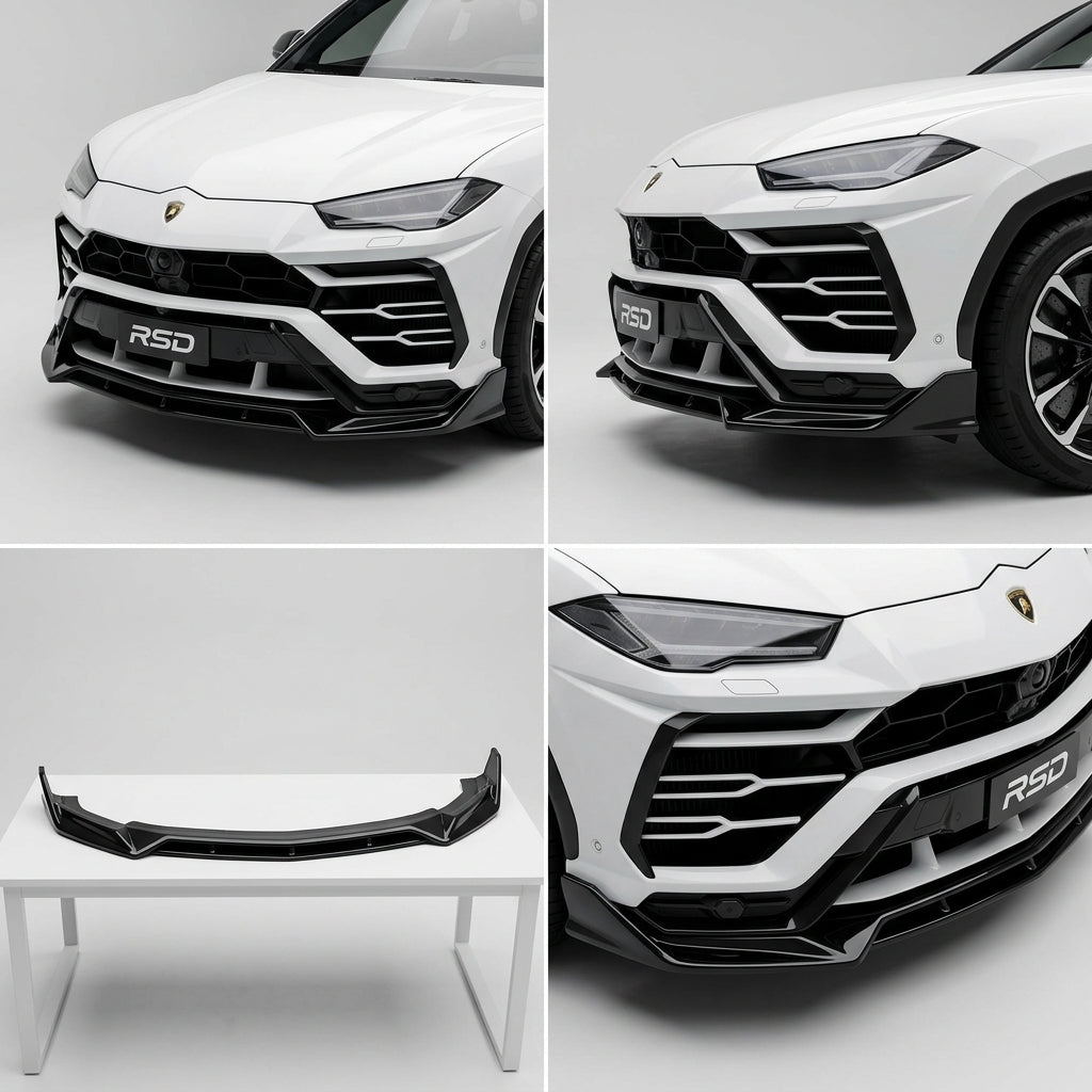 Deep gloss black automotive paint Front Bumper Lip compatible with Lamborghini Urus-2022 89252