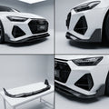 Chopped Forged Matte Carbon Fiber Front Bumper Lip compatible with Audi RS6 Avant C8-2022 18799