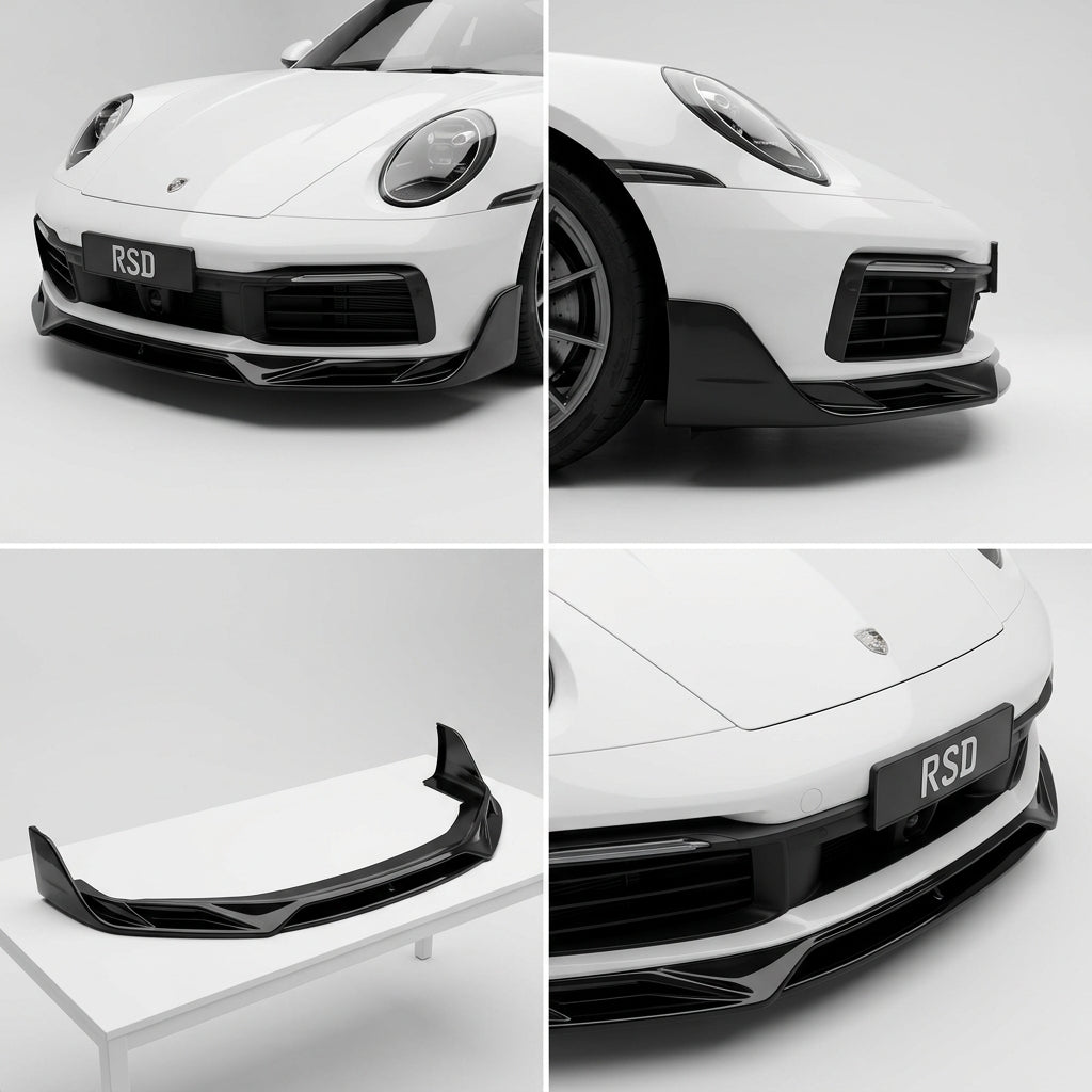 Deep gloss black automotive paint Front Bumper Lip compatible with Porsche 911 Carrera-2020 55083