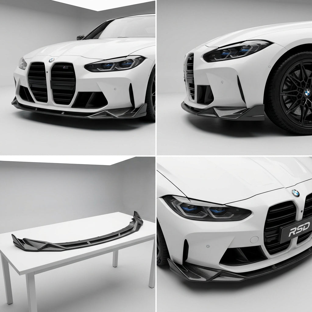 Chopped Forged Matte Carbon Fiber Front Bumper Lip compatible with BMW M3 G80-2021 94465