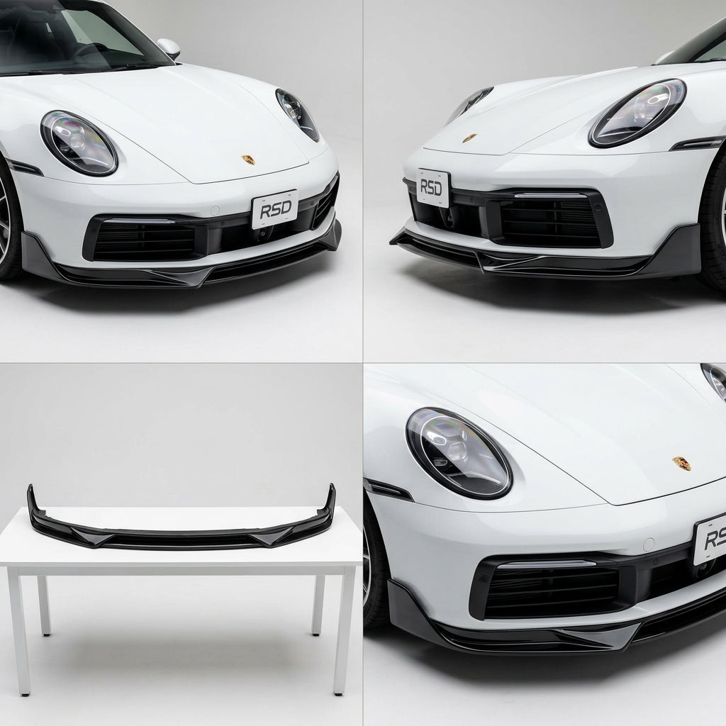 Deep gloss black automotive paint Front Bumper Lip compatible with Porsche 911 Carrera-2020 41689