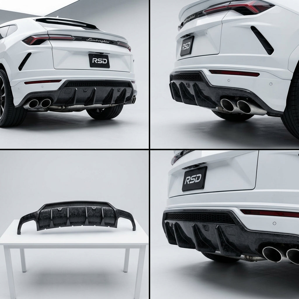 Chopped Forged Matte Carbon Fiber Rear Bumper Diffuser compatible with Lamborghini Urus-2024 56319