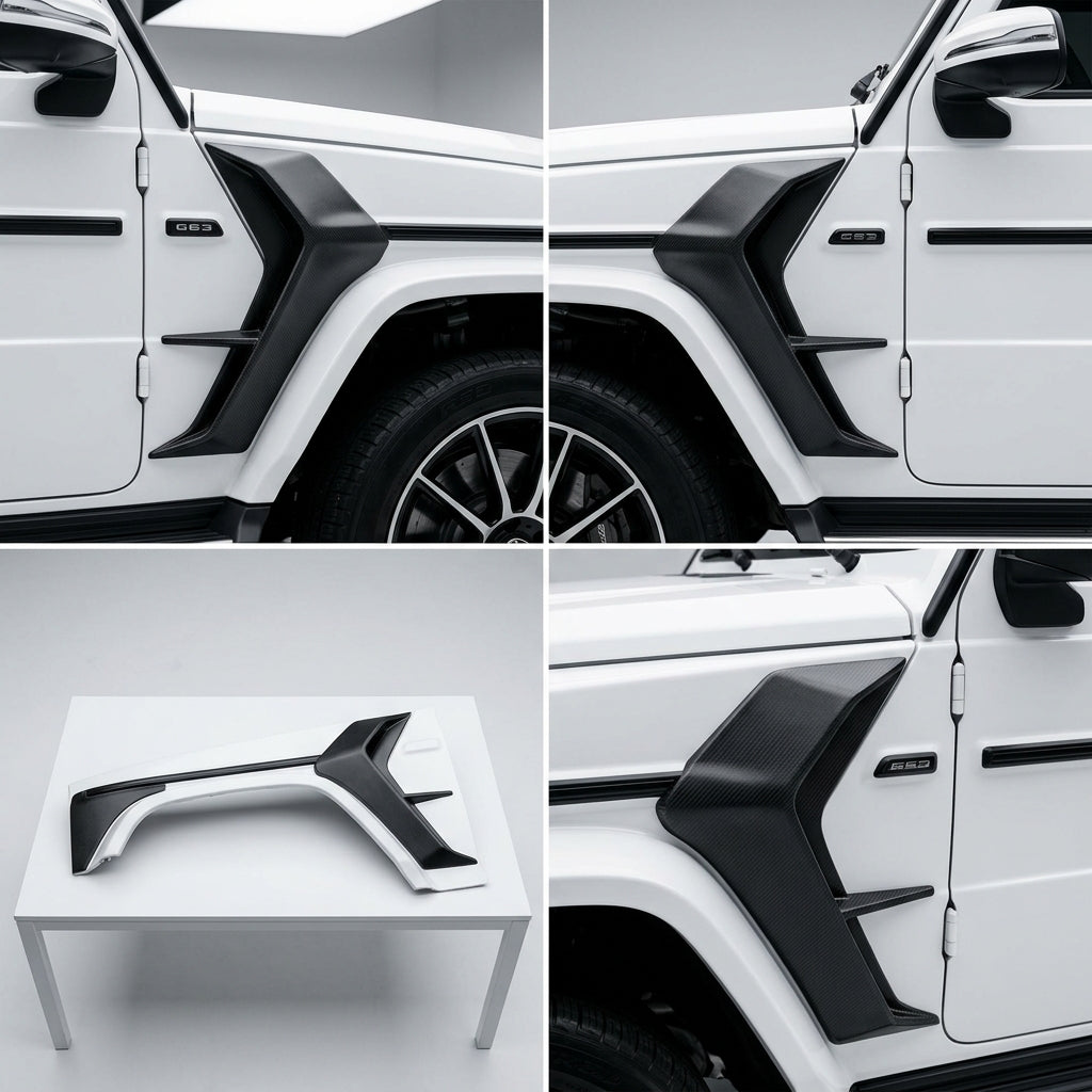 Matte Forged Chopped Carbon Fiber Fender Add ons compatible with Mercedes-Benz G63 AMG-2022 77750