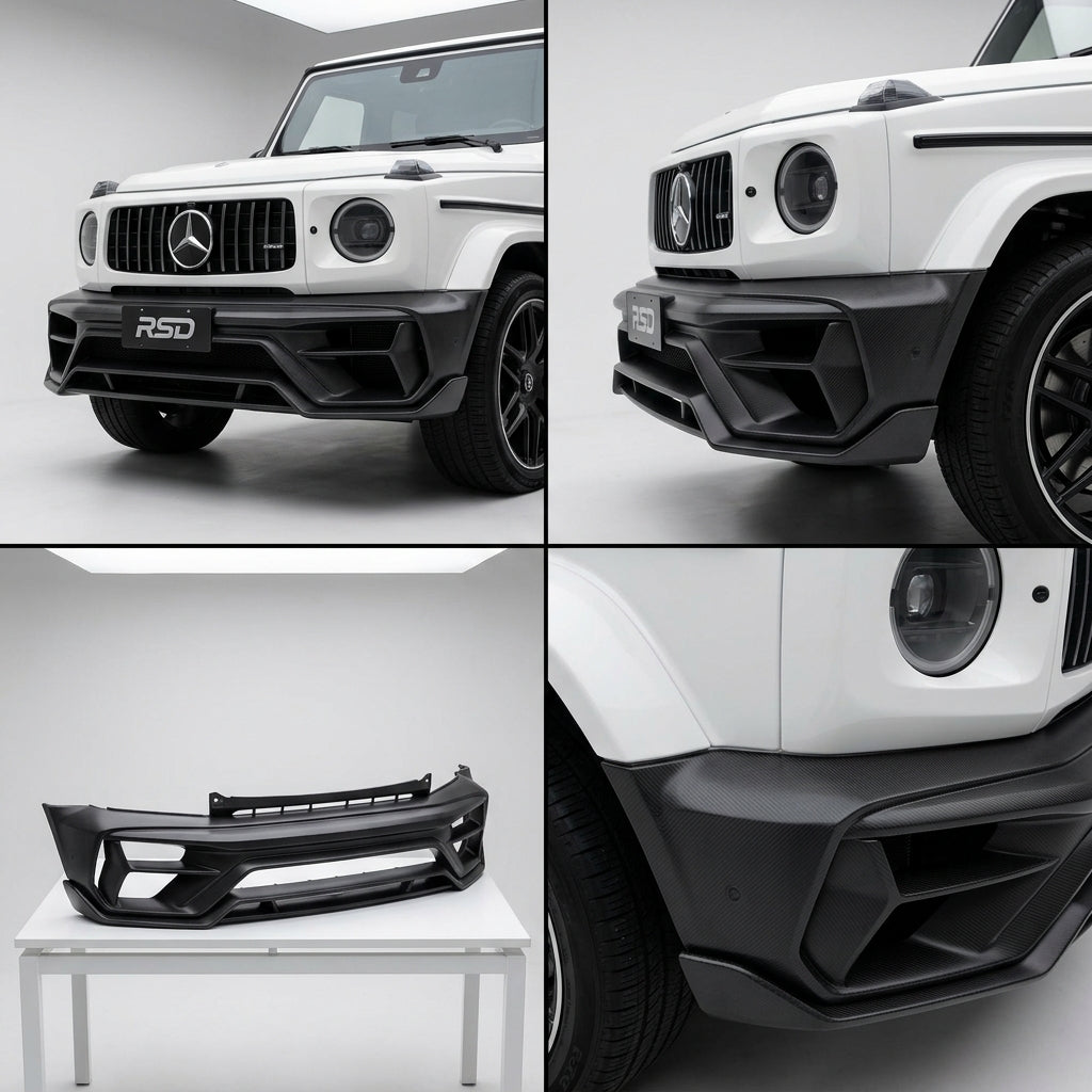Matte Forged Chopped Carbon Fiber Fully Sport New Front Bumper compatible with Mercedes-Benz G63 AMG-2022 71218