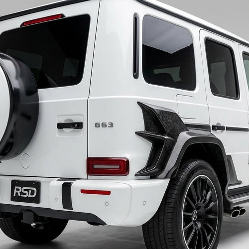 Chopped Forged Matte Carbon Fiber Rear Femder Add ons compatible with Mercedes-Benz G63 AMG-2022 69370