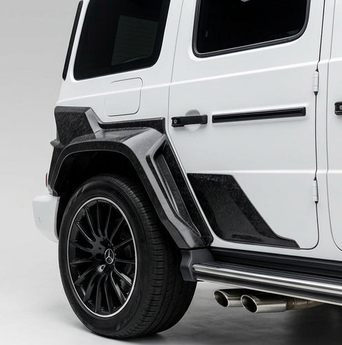 Chopped Forged Matte Carbon Fiber Rear Femder Add ons compatible with Mercedes-Benz G63 AMG-2022 69370